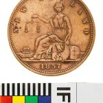 Token - 1 Penny, Day & Mieville, Merchants, Dunedin, Otago, New Zealand, 1857