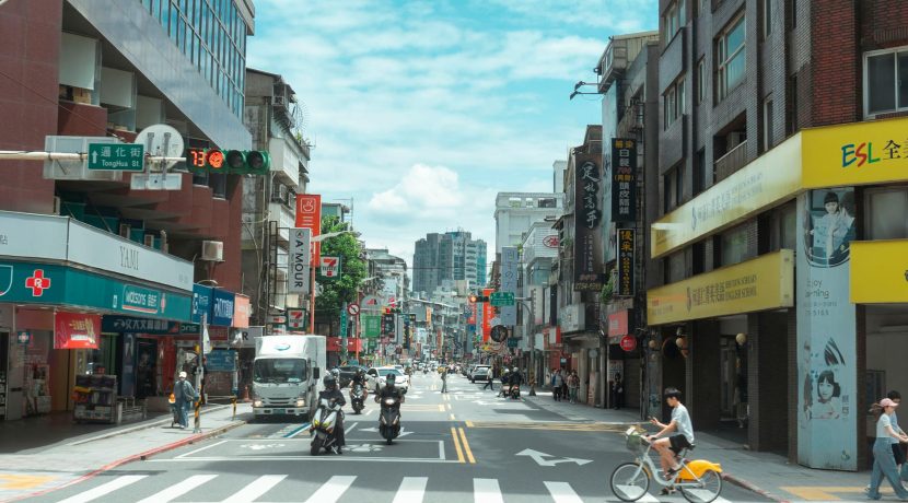 vibrant street scene in taipei city taiwan